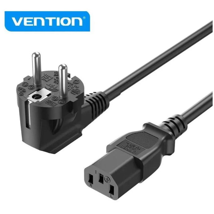 Vention Cable de Alimentación ZCJBAC IEC C13 Hembra a CEE7 Macho 1,8m Negro Vention Cable de Alimentación ZCJBAC IEC C13 Hembra a CEE7 Macho 1,8m Negro